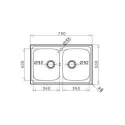 Zlewozmywak Pyramis ATHENA EXTRA 2B 79X50 GŁADKI 107165101